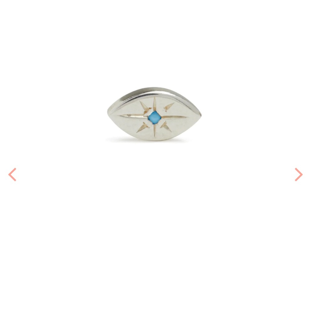 Scosha black diamond and silver single evil eye stud